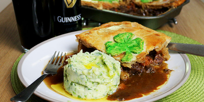 Beef and Guinness Pie with Kale Colcannon Recipe