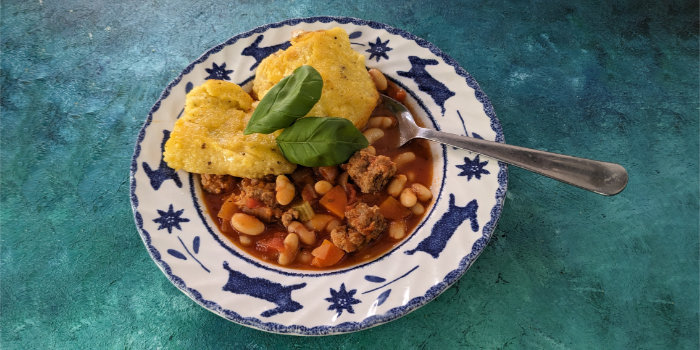 Italian Sausage and Bean Stew with Polenta Recipe