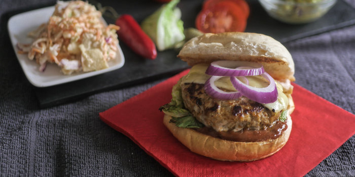 Mexican-ish Pork Burgers with Chipotle Relish Recipe