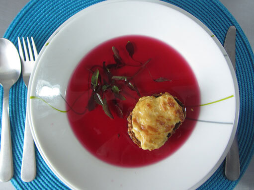Tomato Consommé with Cheese on Toast Recipe
